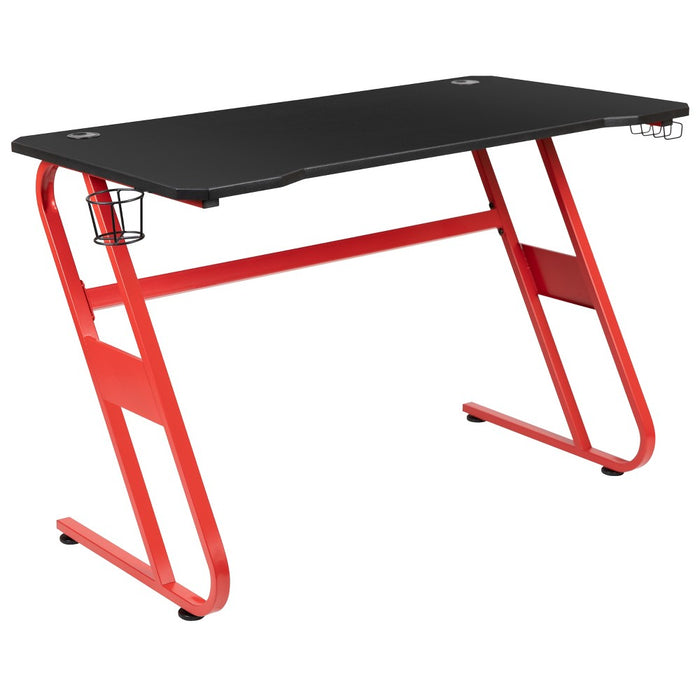 Flash Furniture Red Gaming Ergonomic Desk with Cup Holder and Headphone Hook (LOCAL PICKUP ONLY)