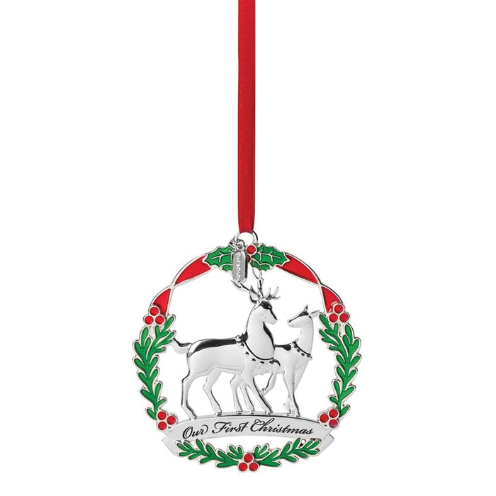 Lenox Metal 2022 Our First Christmas Deer Ornament, 0.30