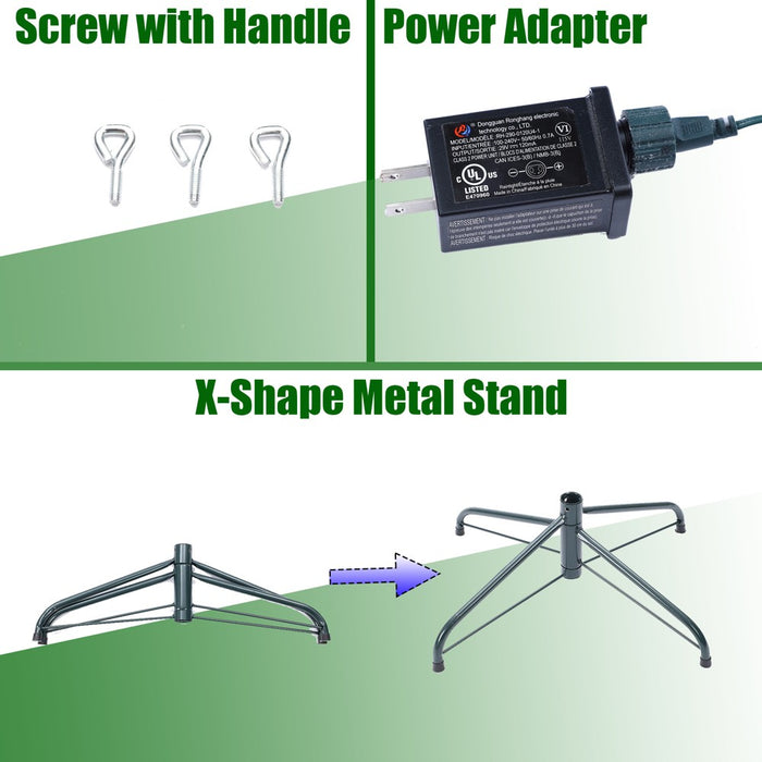 LuxenHome 7.4Ft Prelit Christmas Tree with Metal Stand, Slim Fir Artificial Flocked Christmas Tree with 300 LED Lights Off-White (LOCAL PICKUP ONLY)