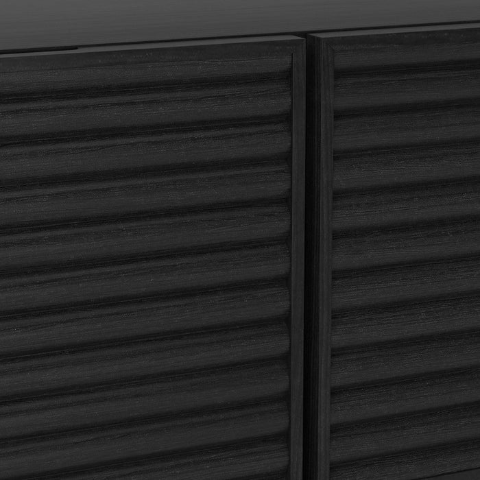 Fluted TV Stand for TVs up to 55" Black - Threshold: Entertainment Center with Adjustable Shelves (LOCAL PICKUP ONLY)