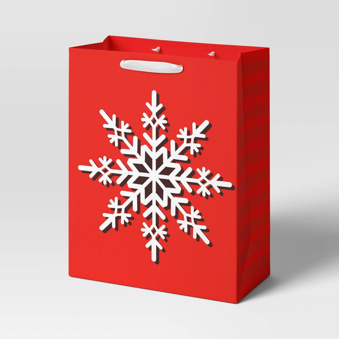 Large Cub Snowflake Christmas Gift Bag Red - Wondershop