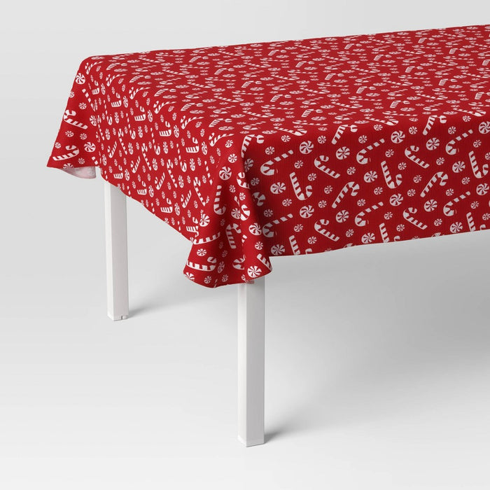 84"x60" Christmas Peppermint Swirl Tablecloth - Wondershop