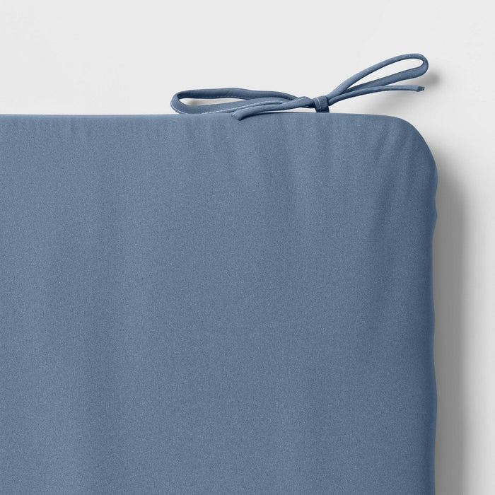 17"x37" Outdoor Bench Cushion Quilted Blue - Room Essentials: With Ties, Comfortable Patio Seating (LOCAL PICKUP ONLY)