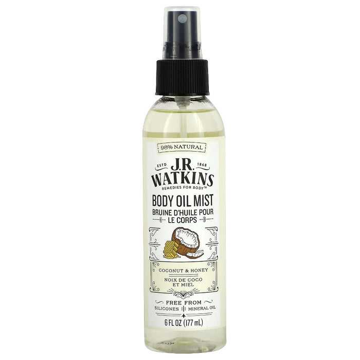 J R Watkins Body Oil Mist, Coconut & Honey, 6 fl oz (177 ml)