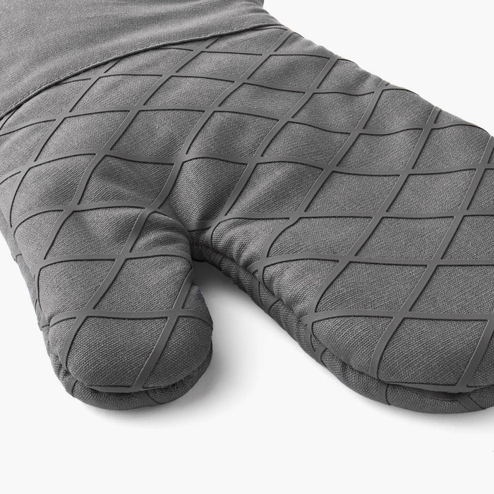 Oven Mitt Dark Gray - Figmint: Solid Cotton, Machine Washable, 14"x7", Hanging Loop, Silicon Gripper, OEKO-TEX Certified