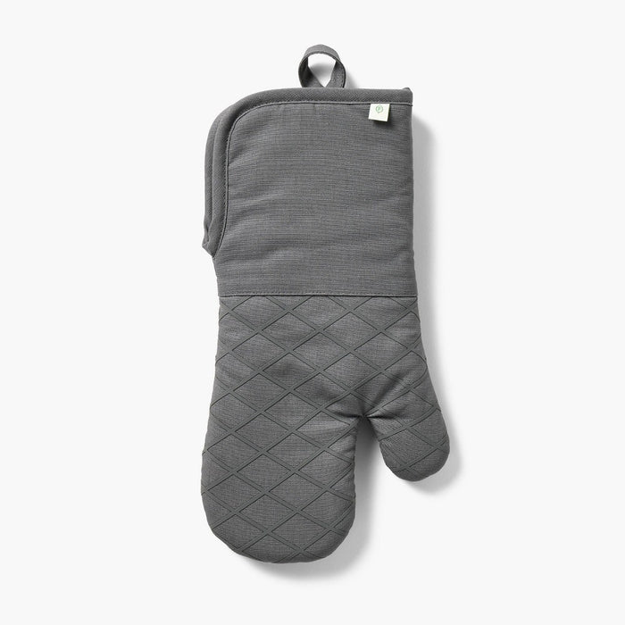 Oven Mitt Dark Gray - Figmint: Solid Cotton, Machine Washable, 14"x7", Hanging Loop, Silicon Gripper, OEKO-TEX Certified