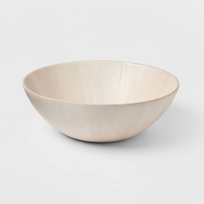 16oz Rubberwood White Washed Serving Bowl - Threshold