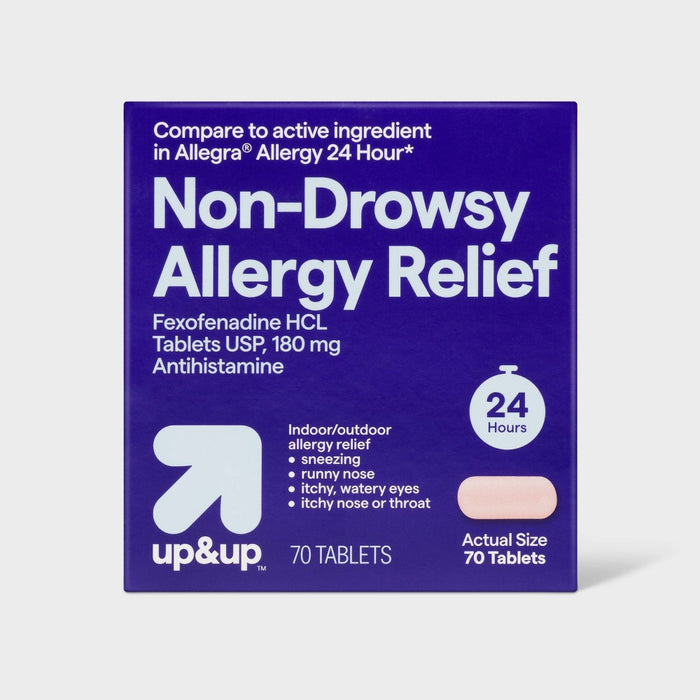 Fexofenadine Hydrochloride Allergy Relief Tablets- 70ct - up&up