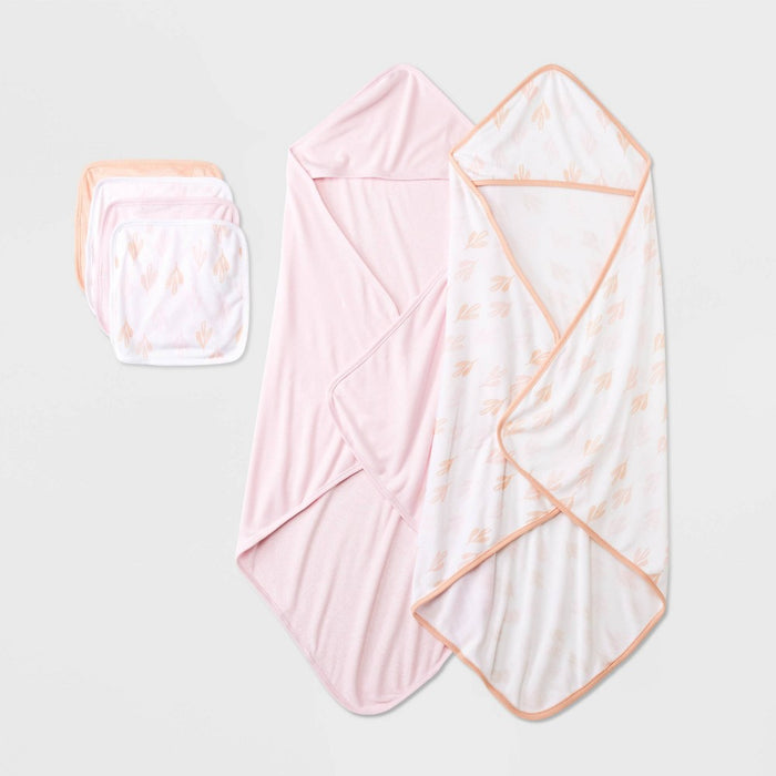 Baby 6pk Cotton Modal Bath Gift Set - Cloud Island Pink