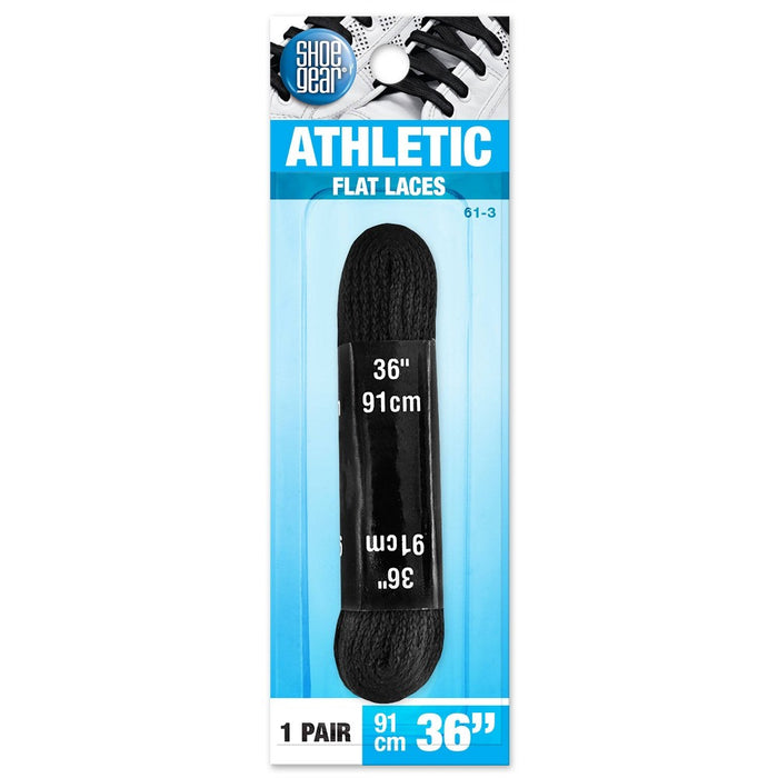 Shoe Gear Flat Sport Shoe Laces - Black 36"