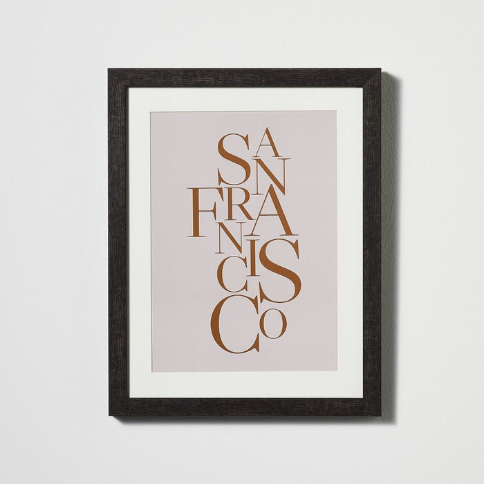 11" x 14" San Francisco Framed Under Glass with Mat Dark Wood - Threshold designed with Studio McGee