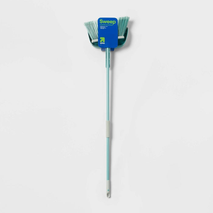 Angle Floor Broom with Clip-on Dust Pan Set - up&up