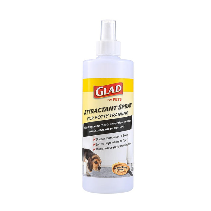 Glad For Pets Attractant Spray For Potty Training Dogs & Puppies, Peanut Butter Scent, 16Oz - Effective Dog Potty Training Spray, Indoor Or Outdoor Dog Potty Training Aid, 16Oz Bottle
