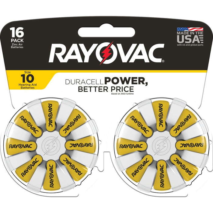 Rayovac Size 10 Long-Lasting Hearing Aid Battery - 16pk