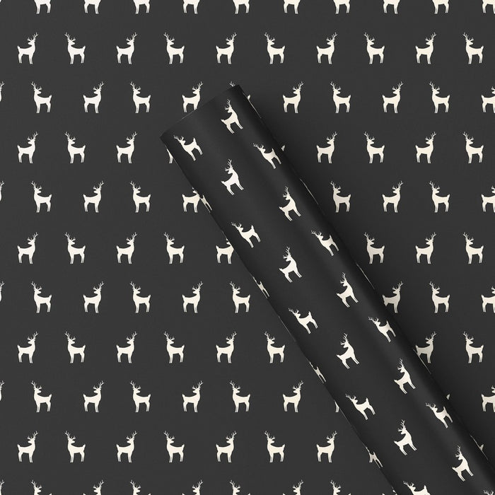 220 sq ft Deer Christmas Gift Wrap Cream/Black - Wondershop: FSC Certified