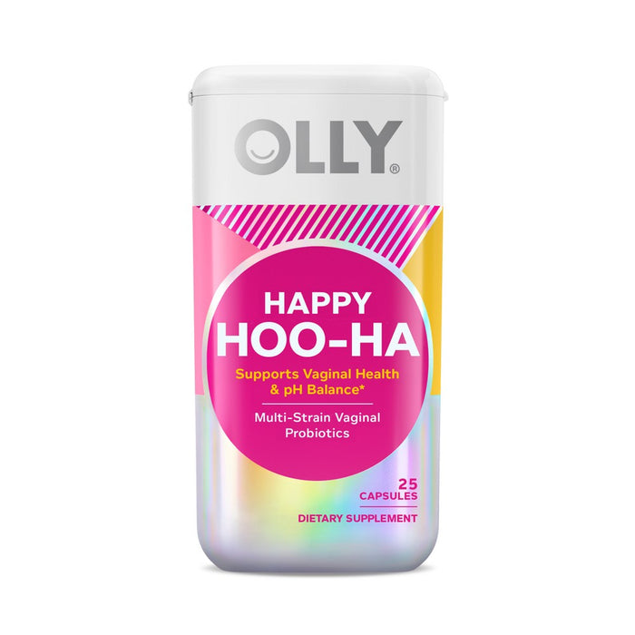 OLLY Happy Hoo-Ha Probiotic Capsules for Women Supports, Vaginal Health and pH Balance - 25ct