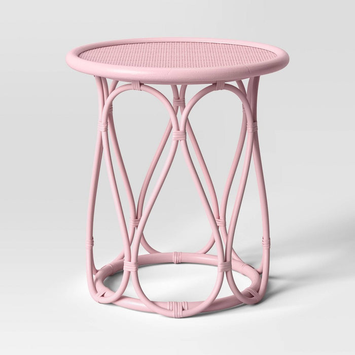 Rattan Kids' Bedside Table Coral - Pillowfort