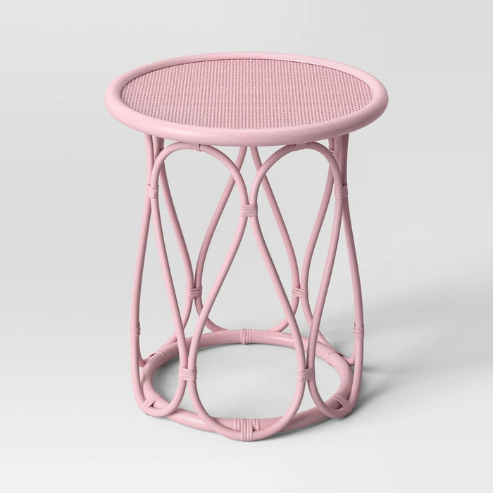 Rattan Kids' Bedside Table Coral - Pillowfort