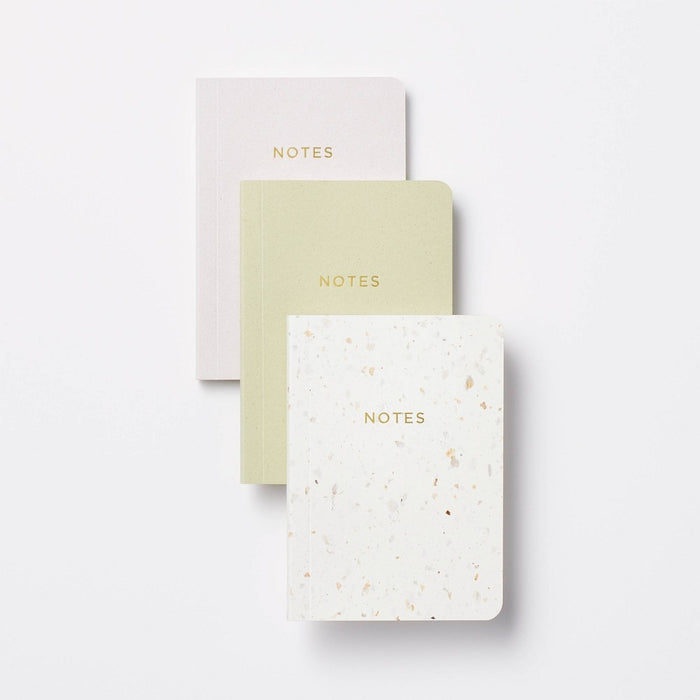60pg Lined 3pk Lined Journals 3.5"x5.5" Pastel - Threshold