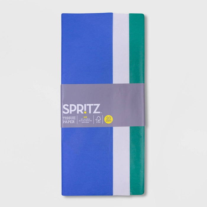 20ct Banded Tissue Gray/Green - Spritz