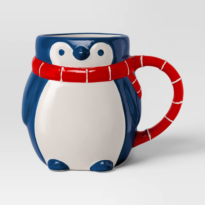 16oz Christmas Earthenware Figural Penguin Mug - Wondershop