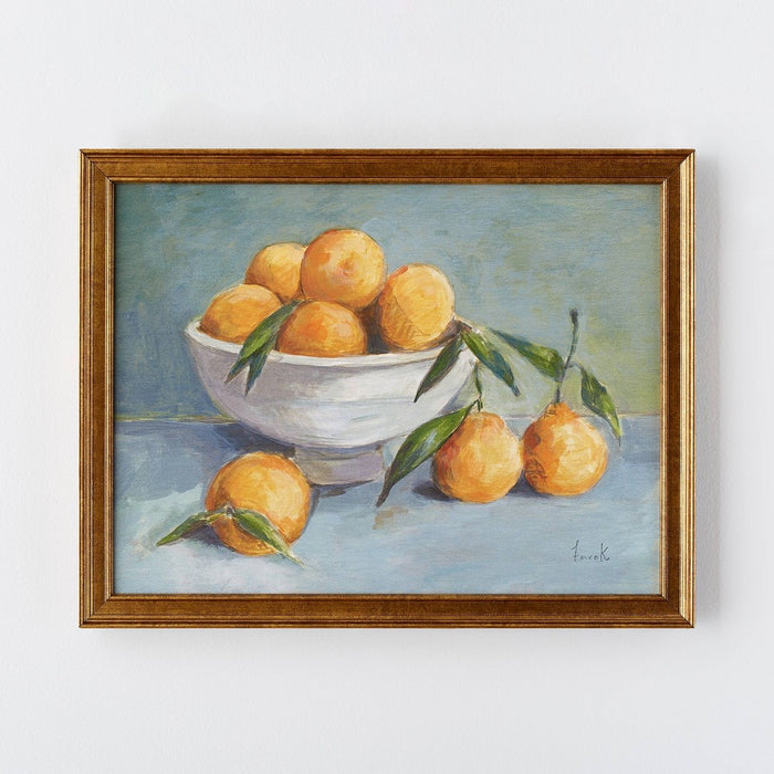 18" x 14" Citrus Harvest Framed Wall Canvas Antique Gold - Threshold designed with Studio McGee