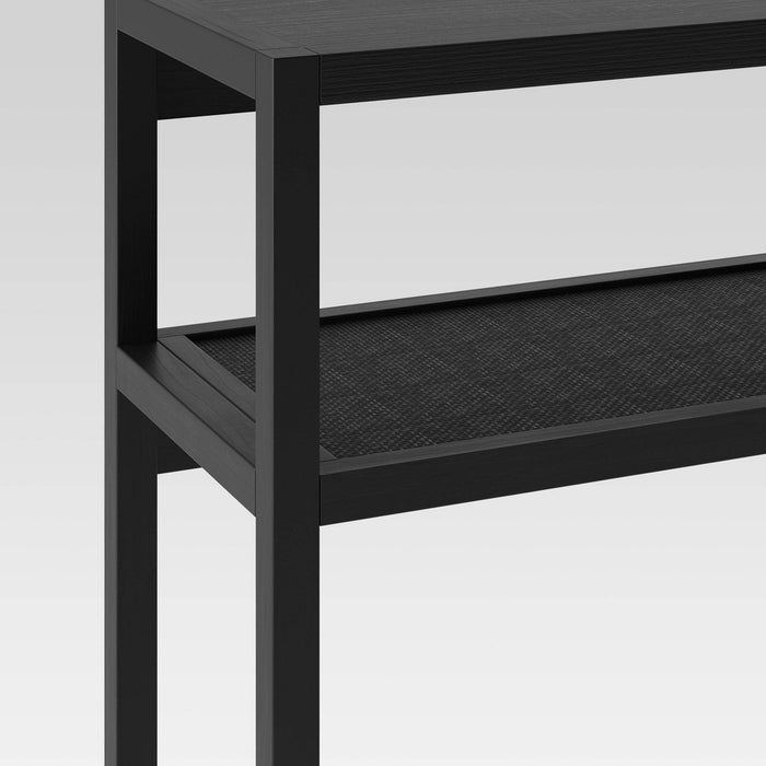 Warwick Narrow Console Table Black - Threshold: Entryway Furniture with Fixed Shelf, Sofa Table Design (LOCAL PICKUP ONLY)
