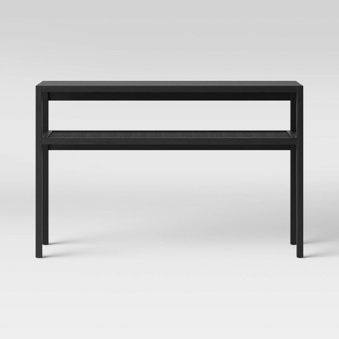 Warwick Narrow Console Table Black - Threshold: Entryway Furniture with Fixed Shelf, Sofa Table Design (LOCAL PICKUP ONLY)
