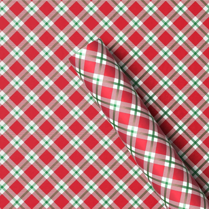 220 sq ft Plaid Christmas Gift Wrap Red/Green - Wondershop: Classic Patterns, 66' Length