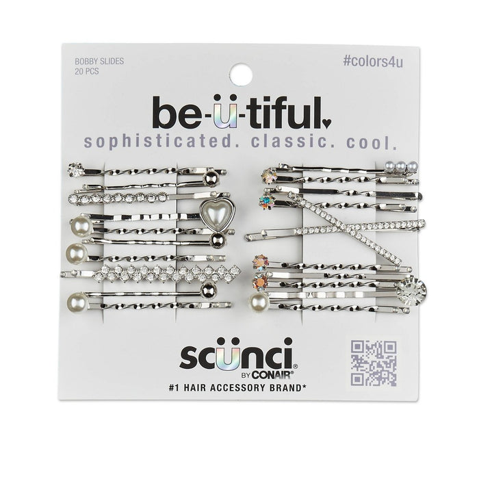 scunci be-u-tiful Gems and Pearls Embellished Bobby Pins - Metal - 20pcs