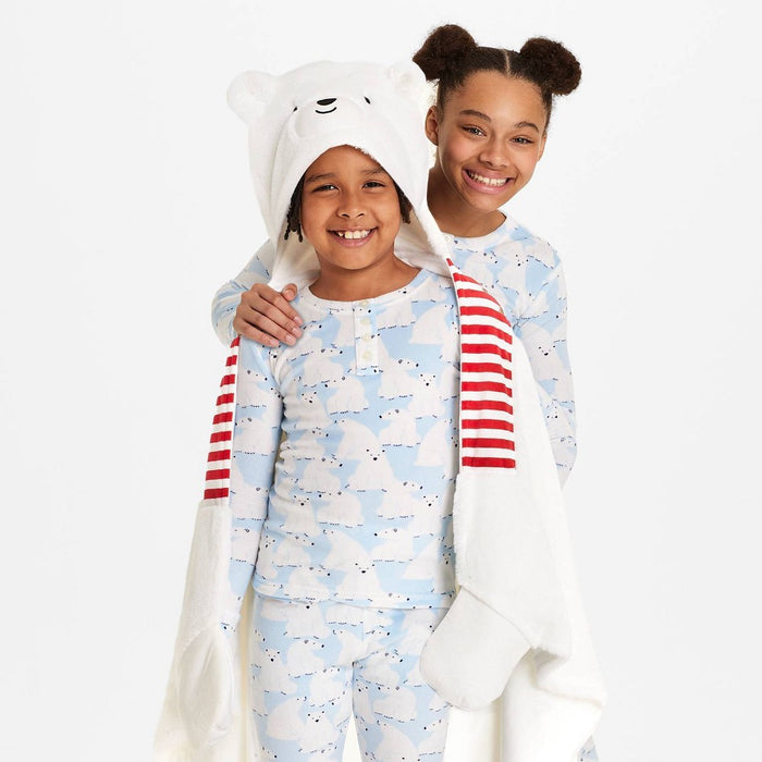 Polar Bear Holiday Matching Family Pajama Wearable Blanket - Wondershop White