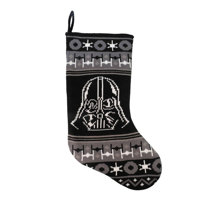 19" Star Wars Darth Vader Knit Christmas Stocking Black: Polyester Holiday Decor