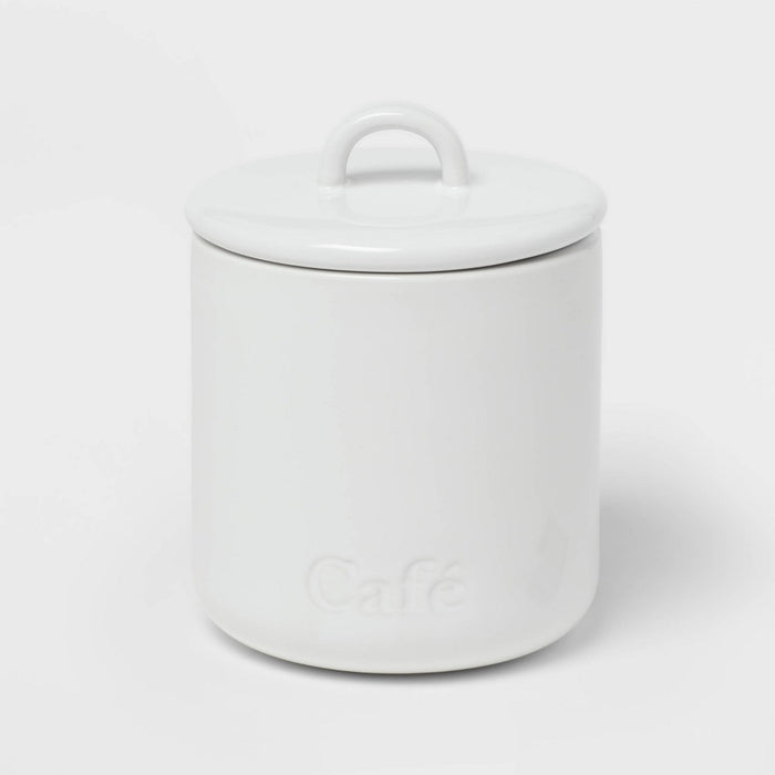 27oz Stoneware Hand Lettered Spanish Cafe Canister - Threshold