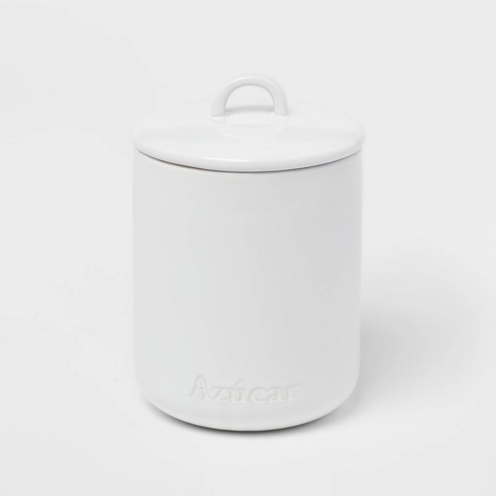 44oz Stoneware Hand Lettered Azúcar Canister - Threshold