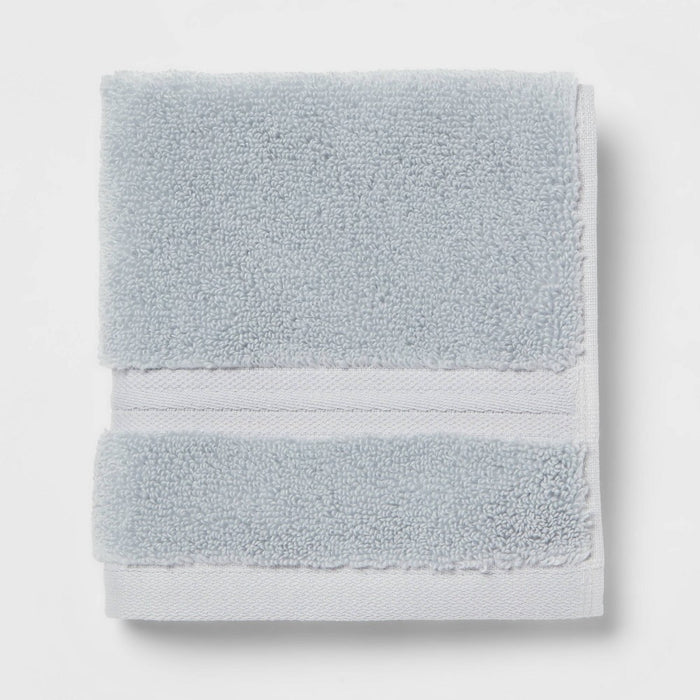 Spa Plush Washcloth Light Blue - Threshold: 100% Cotton, Heavyweight Terry, OEKO-TEX Certified