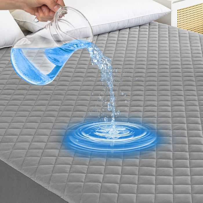 100% Waterproof Mattress Protector Queen Size, Mattress Pad Cover Breathable Noiseless, Fitted Style With Deep Pockets (8-21"), Machine Washable