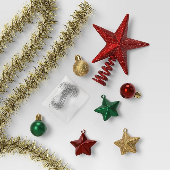 15pc Mini Artificial Christmas Tree and Trimming Kit - Wondershop Red/Green/Gold