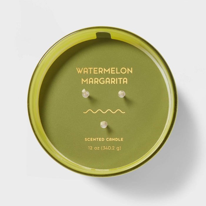 12oz Ombre Glass Jar with Lid Watermelon Margarita - Opalhouse: 2-Wick, Paraffin & Palm Wax, 35hr Burn Time