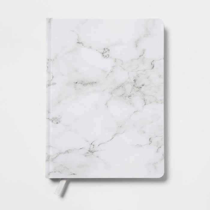College Ruled Journal 7.75"x5.5" Marble - Threshold: Hard Cover, Lined Paper, 120 Pages, Black & White