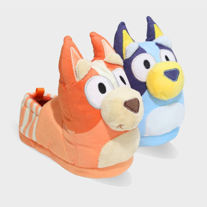 Bluey & Bingo Toddler 3D Head Slippers - Blue/Orange 11T-12T