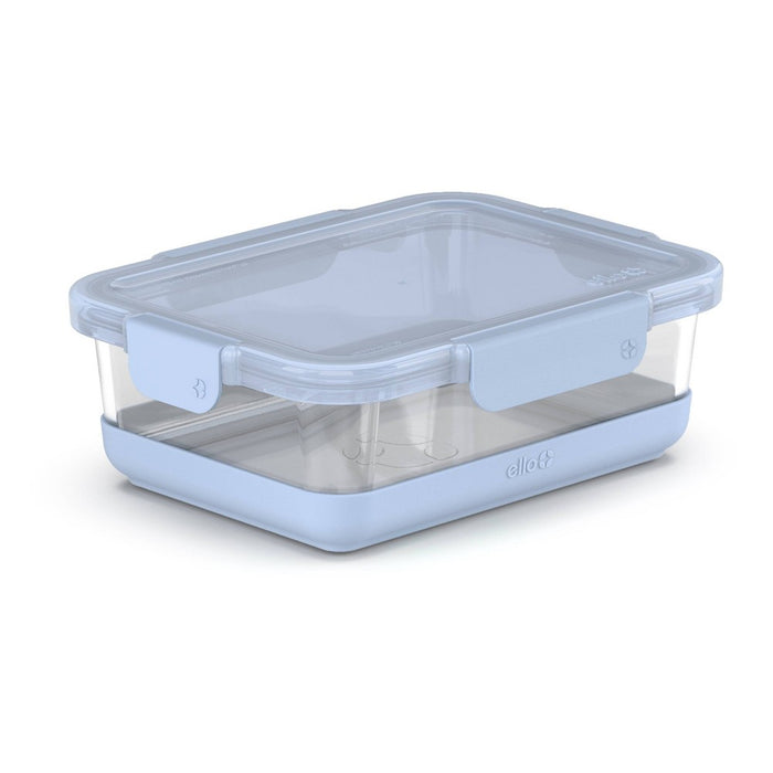 Ello Refresh 5 Cup Glass Food Storage Container Blue: BPA-Free, Microwave & Oven Safe, Dishwasher Safe, Freezer Safe