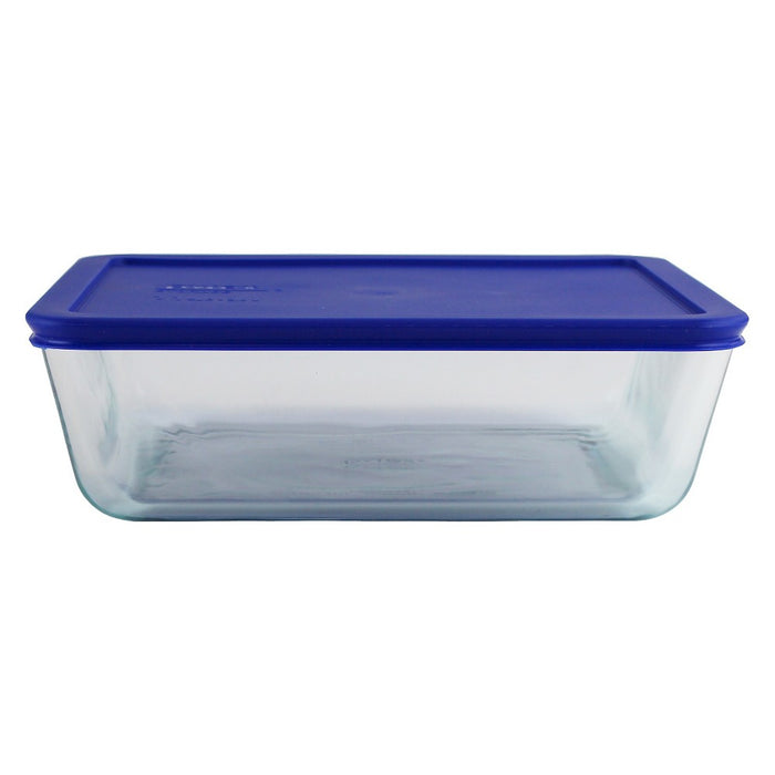Pyrex 11 cup Food Storage Container Cadet Blue: Glass Container with Lid, BPA-Free, Microwave & Dishwasher Safe