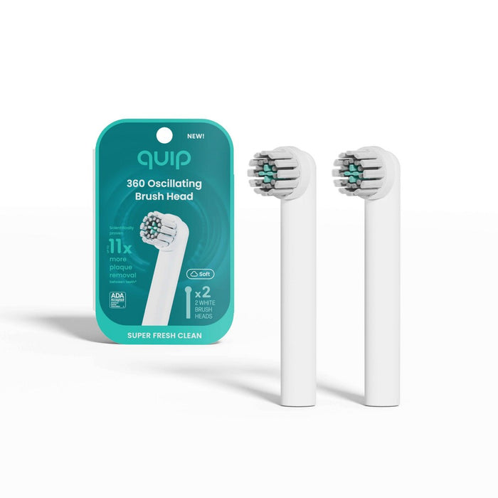 quip 360 Oscillating Brush Head Refill - White - 2pk