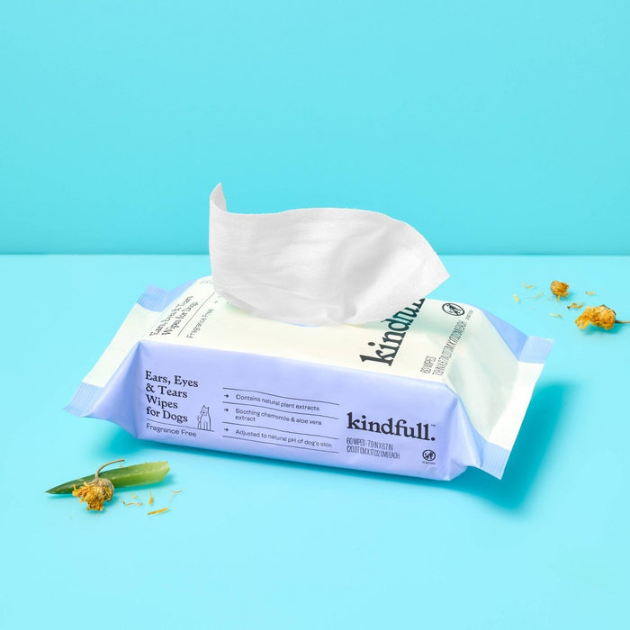 Ears, Eyes and Tears Dog Wipes - 60ct - Kindfull
