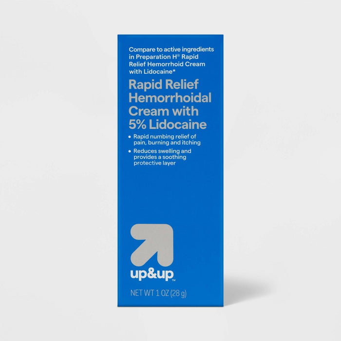 Rapid Relief Hemorrhoid Cream with 5% Lidocaine - 1oz - up&up