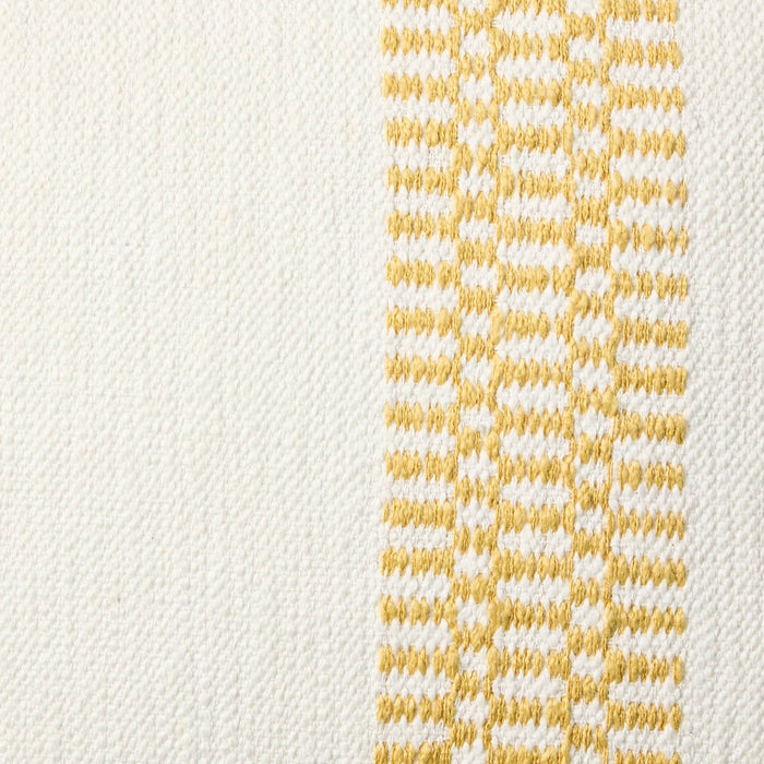 Checkered Stripe Indoor/Outdoor Ottoman Pouf Cream/Gold - Hearth & Hand with Magnolia: Weather-Resistant, No Assembly Required
