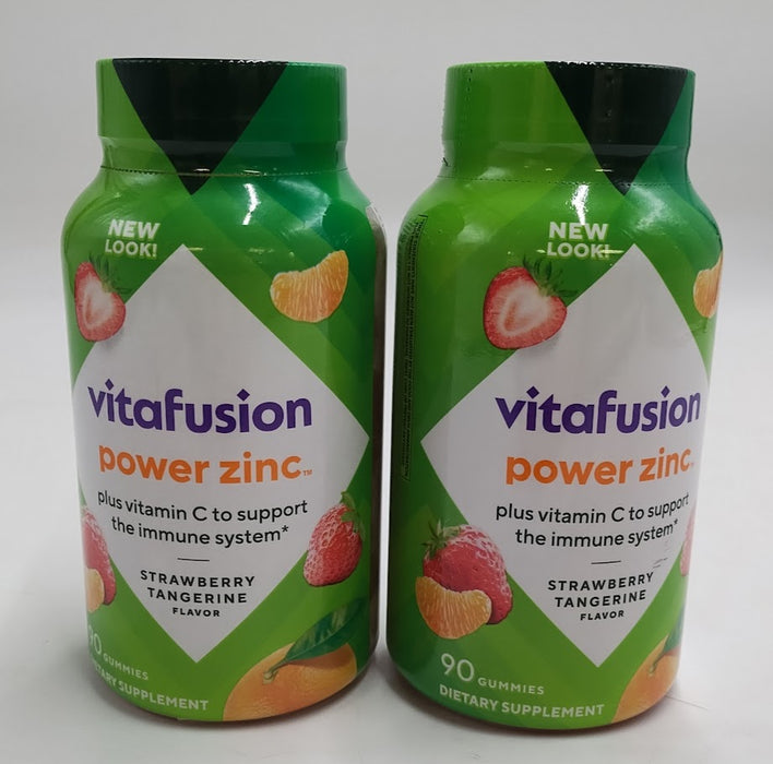 LOT OF 2 Vitafusion Power Zinc Gummy Vitamin Tangerine Flavored - EXP:01/2026