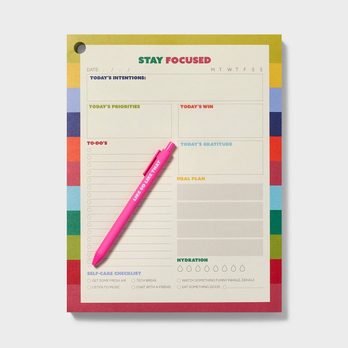 150 Sheet Oversized Notepad with Pen - Tabitha Brown for Target: Lined Paper Journal, Soft Cover, 8.5x11, FSC Certified