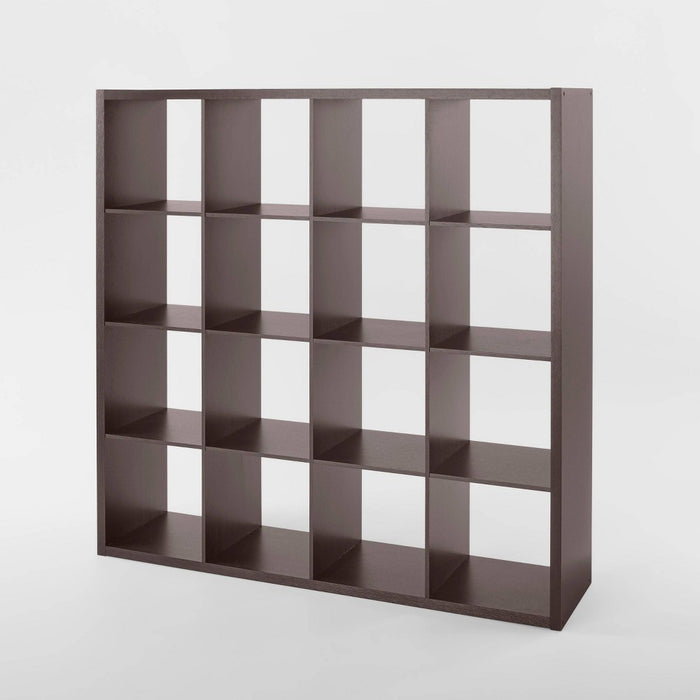 16 Cube Organizer Espresso - Brightroom: Decorative Bookshelf with 16 Compartments, 4 Shelves, MDF & Particle Board (LOCAL PICKUP ONLY)