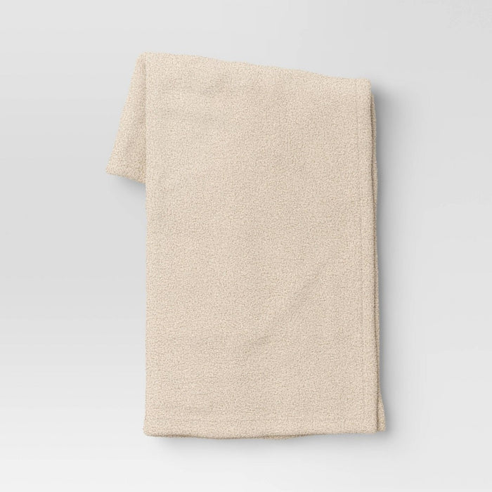 Teddy Boucle Throw Blanket Cream - Threshold
